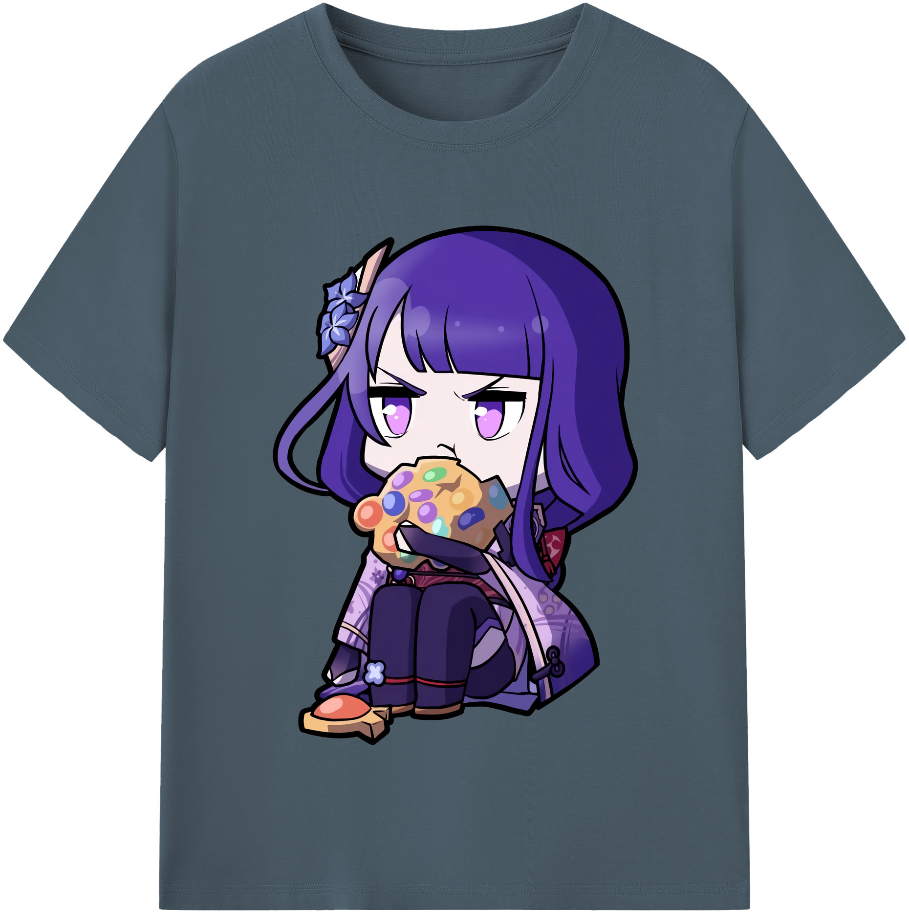 げんし神 雷電将軍 らいでんしょうぐん genshin Raiden Shogun 綿100％半袖Tシャツ（フロントプリント）